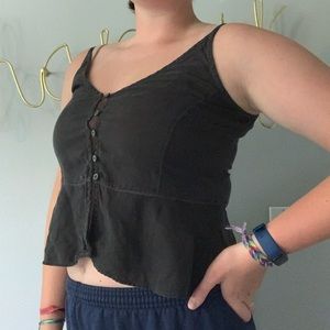 Charcoal Grey/Black Anthropology Tank Top